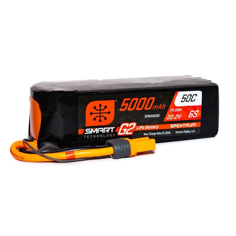 Smart LiPo 6S 22.2V 5000mAh 50C G2 IC5 kontakt Spektrum