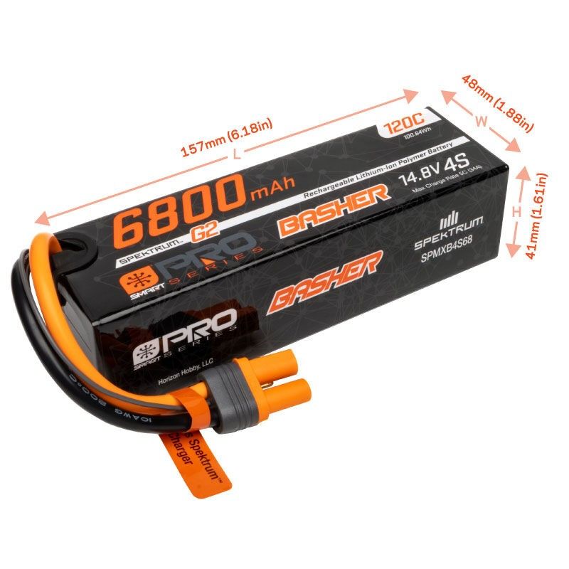Lipo Batteri 4S 14.8V 6800mAh 120C Smart G2 Pro Basher IC5