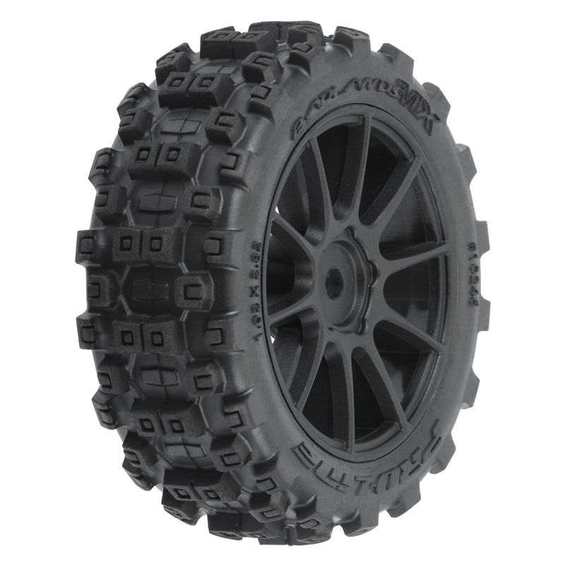 Badlands MX 1.9" Buggy Tires MTD Mach-10 Black Wheels: Typhon GROM
