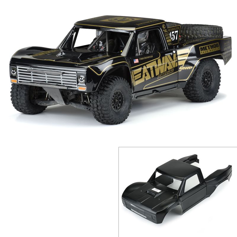 Pro-Line Racing 1/7 Pre-Cut 1967 Ford F-100 Heat Wave Black: Unlimited Desert Racer Svart Kaross