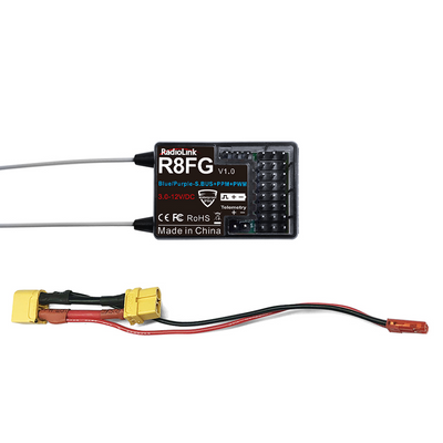 R8FG 8-Kanals Mottagare 2.4GHz Waterproof IPX4 PWM+PPM+SBUS