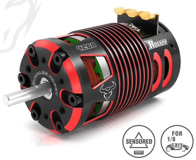 Borstlös Motor 4268 1900kv 1/8 On-road Sensorstyrd 4-pol