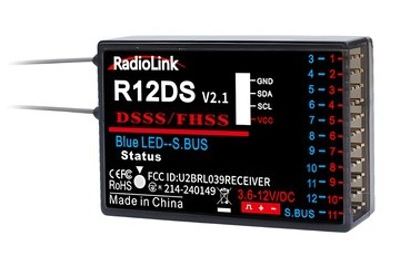 Radiolink Mottagare R12DS 12-kanaler (AT9, AT9S, AT10, AT10ll)