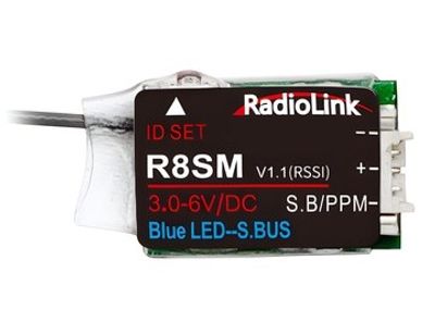 Radiolink Mottagare Mini R8SM 8-kanaler (T8FB, T8S, T16D, T12D)