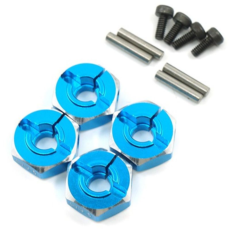 Hjul adapter 12mm Aluminium 5 mm tjocka Blå