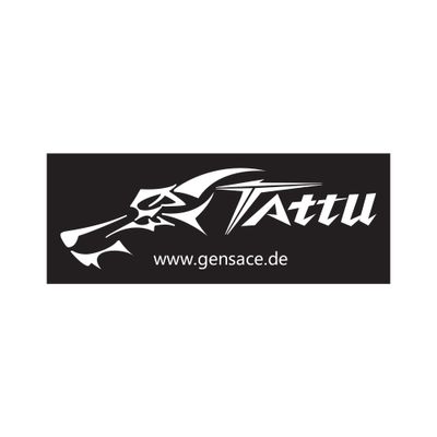 Tattu banderoll 2,5m svart/vit
