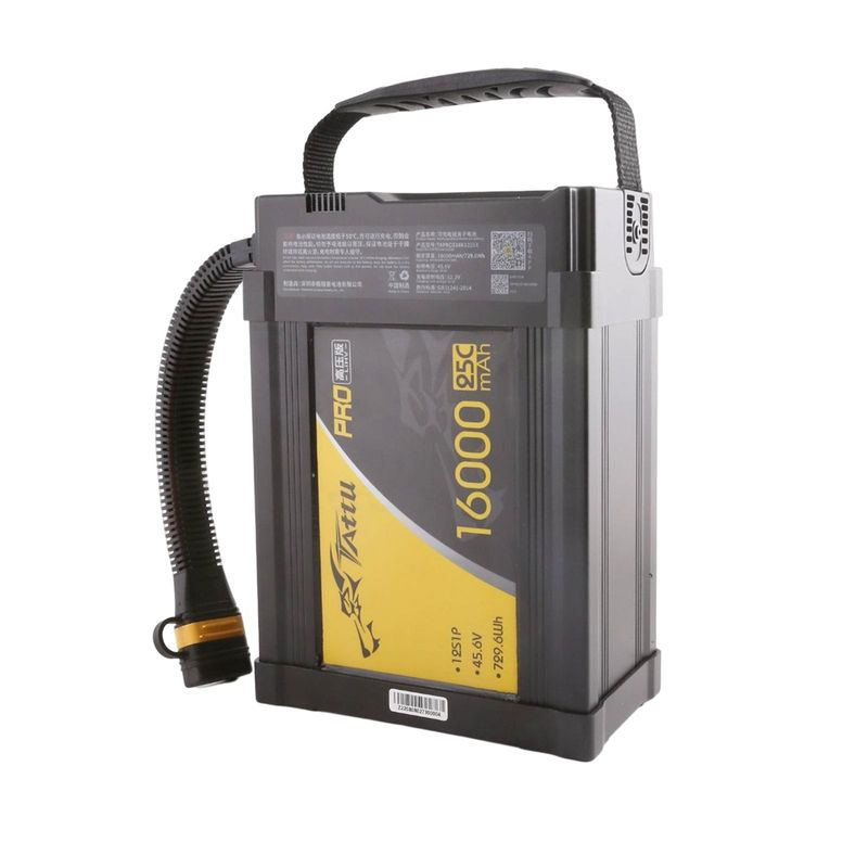 Tattu 16000mAh 12S 25C 45,6V(HV) LiPo-batteri – AS150U-F kontakt – Tattu Pro