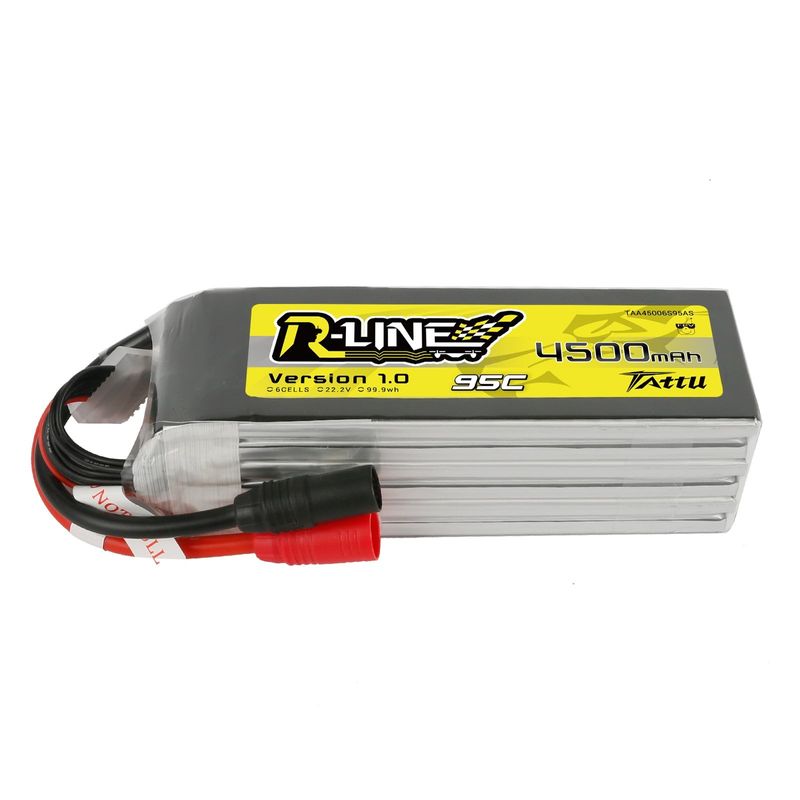 Tattu 4500mAh 6S 95C 22,2V LiPo-batteri – AS150 kontakt – R-Line 1,0