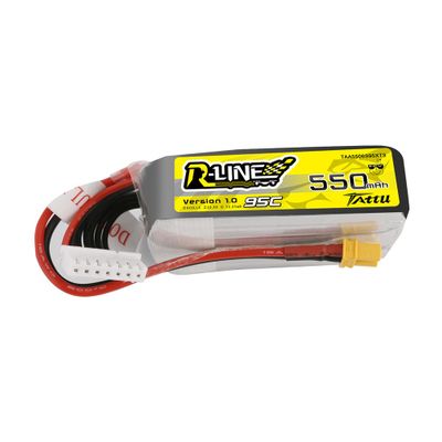 Tattu 550mAh 6S 95C 22,2V LiPo-batteri – XT30 kontakt – R-Line 1,0
