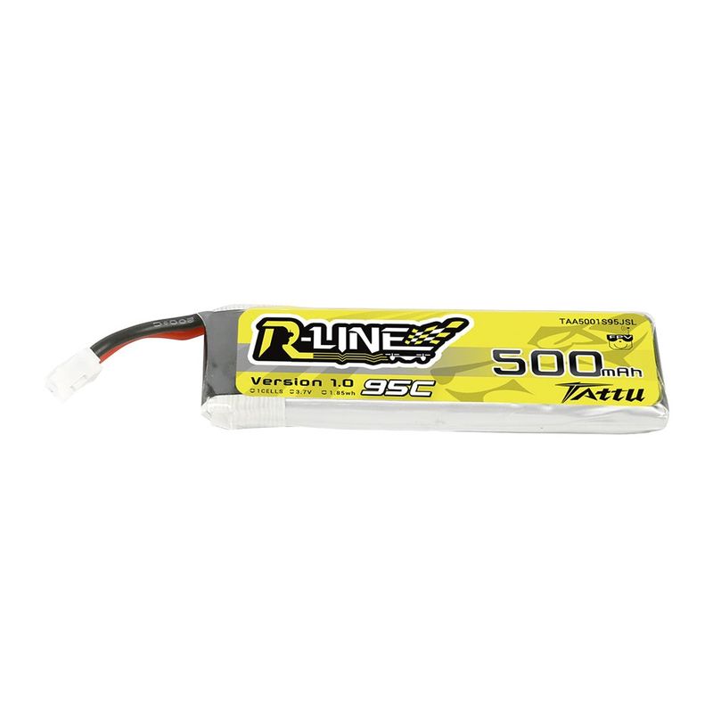 Tattu 500mAh 1S 95C 3,7V LiPo-batteri – PH2,0 kontakt – R-Line 1,0