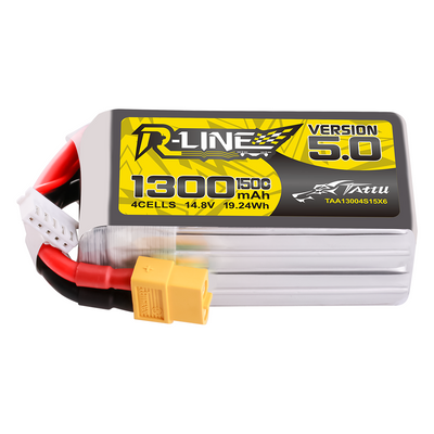 Tattu 1300mAh 4S 150C 14,8V LiPo-batteri – XT60 kontakt – R-Line 5,0