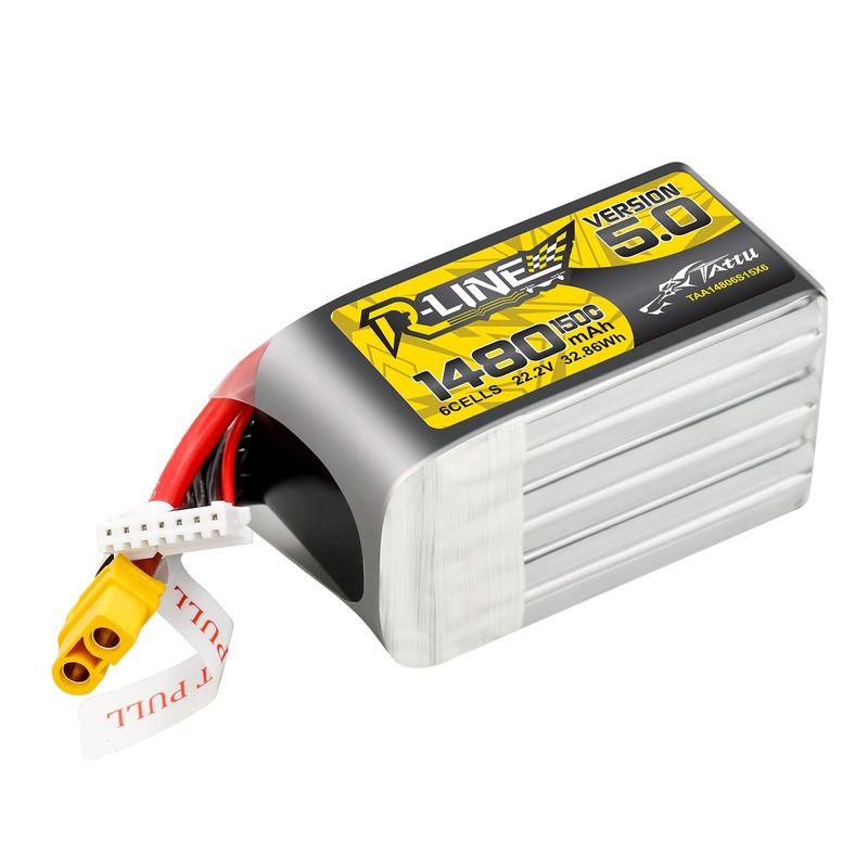 Tattu 1480mAh 6S 150C 22,2V LiPo-batteri – XT60 kontakt – R-Line 5,0