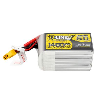 Tattu 1480mAh 6S 150C 22,2V LiPo-batteri – XT60 kontakt – R-Line 5,0