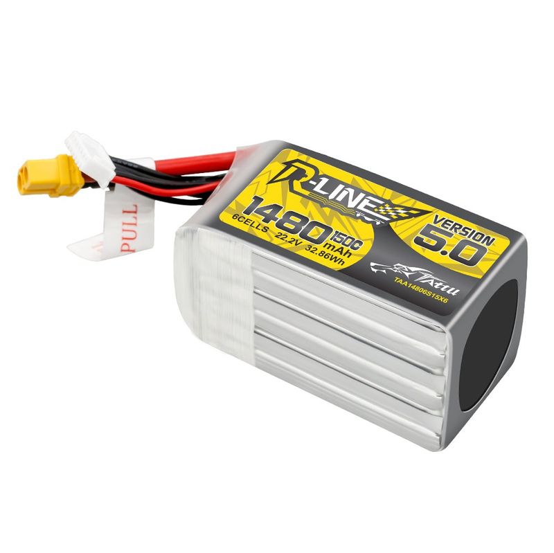 Tattu 1480mAh 6S 150C 22,2V LiPo-batteri – XT60 kontakt – R-Line 5,0