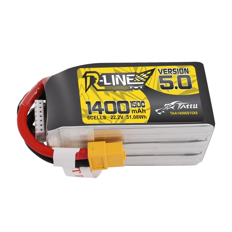 Tattu 1400mAh 6S 150C 22,2V LiPo-batteri – XT60 kontakt – R-Line 5,0