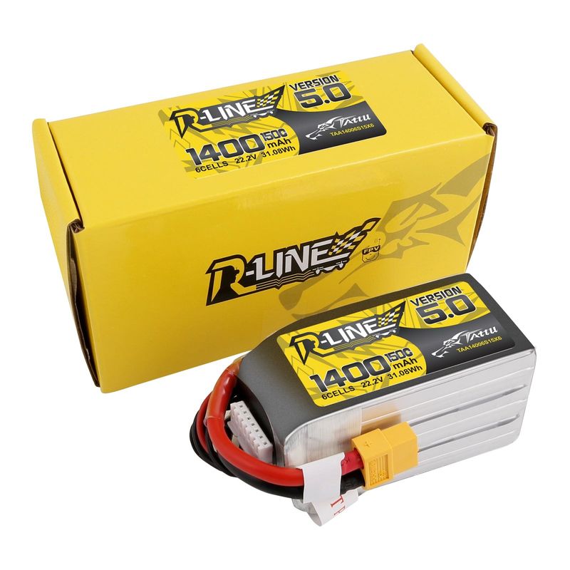 Tattu 1400mAh 6S 150C 22,2V LiPo-batteri – XT60 kontakt – R-Line 5,0