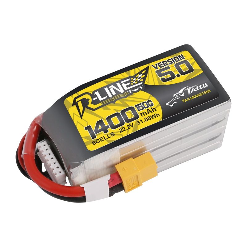 Tattu 1400mAh 6S 150C 22,2V LiPo-batteri – XT60 kontakt – R-Line 5,0