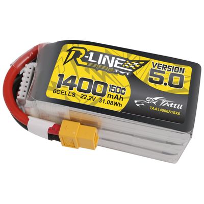 Tattu 1400mAh 6S 150C 22,2V LiPo-batteri – XT60 kontakt – R-Line 5,0