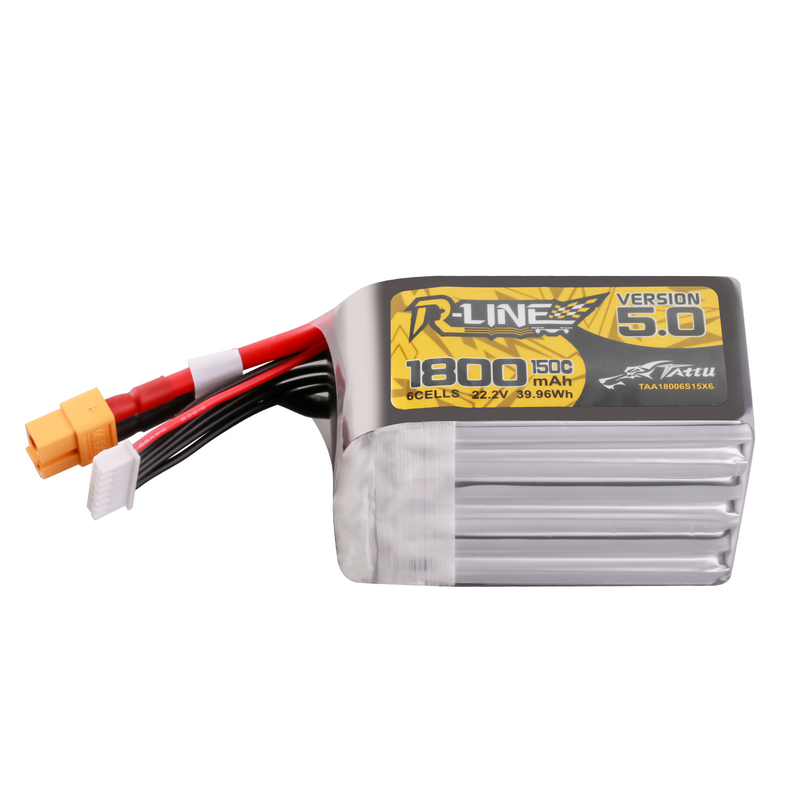 Tattu 1800mAh 6S 150C 22,2V LiPo-batteri – XT60 kontakt – R-Line 5,0