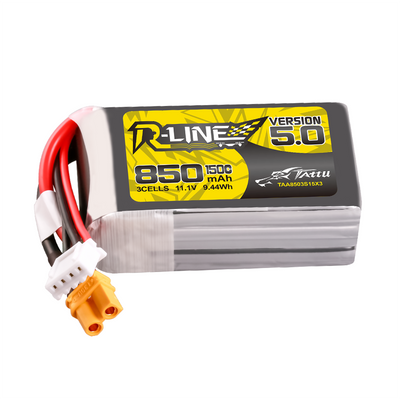 Tattu 850mAh 3S 150C 11,1V LiPo-batteri – XT30U-F kontakt – R-Line 5,0