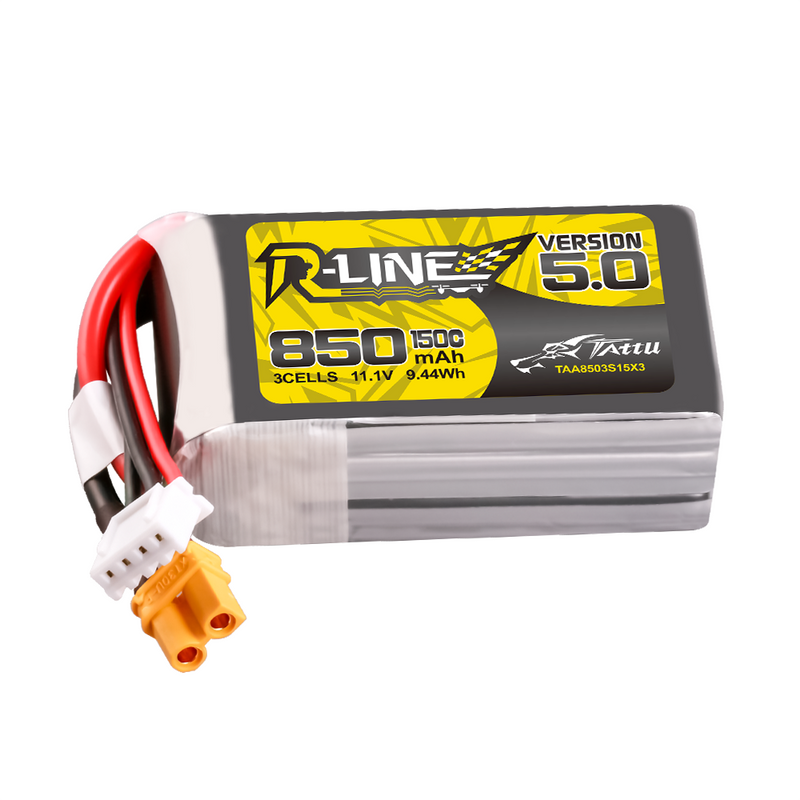 Tattu 850mAh 3S 150C 11,1V LiPo-batteri – XT30U-F kontakt – R-Line 5,0