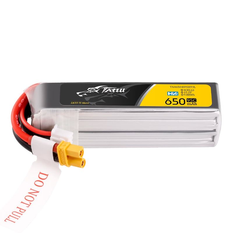 Tattu 650mAh 4S 95C 15,2V(HV) Long LiPo-batteri – XT30U-F kontakt – FPV Classic