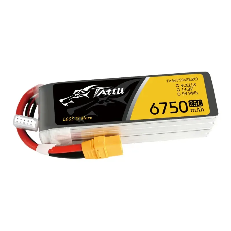 Tattu 6750mAh 14.8V 25C 4S1P Lipo Battery with XT90