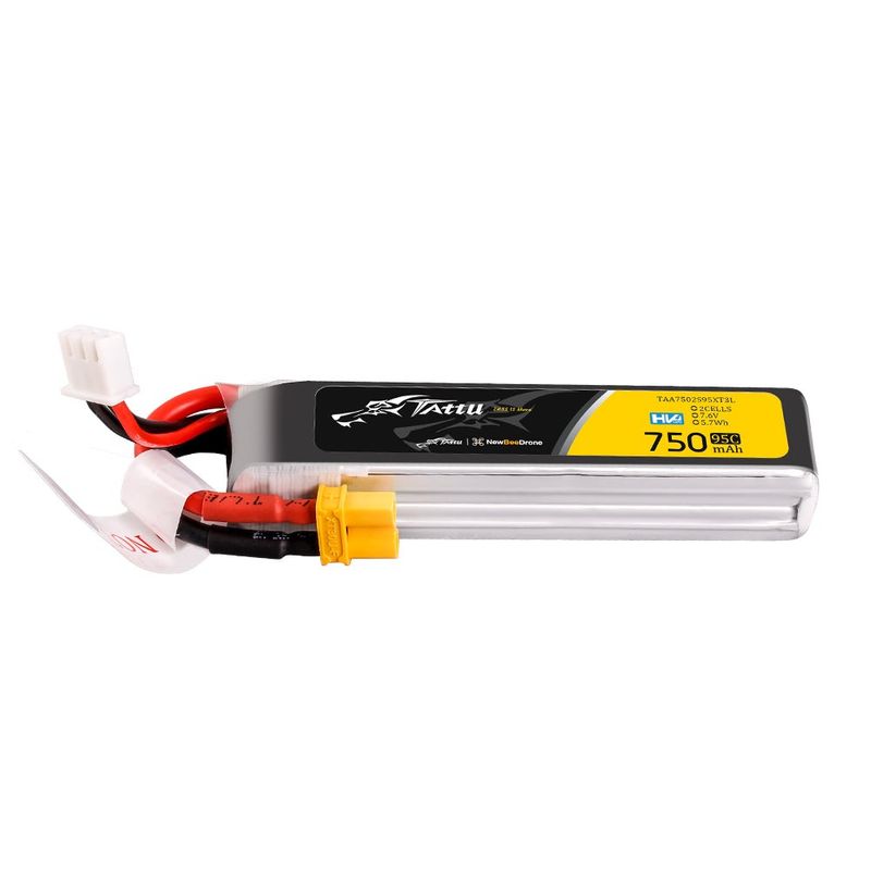 Tattu 750mAh 2S 95C 7,6V(HV) Long LiPo-batteri – XT30U-F kontakt – FPV Classic