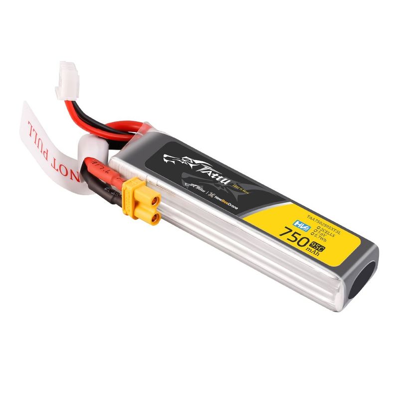 Tattu 750mAh 2S 95C 7,6V(HV) Long LiPo-batteri – XT30U-F kontakt – FPV Classic