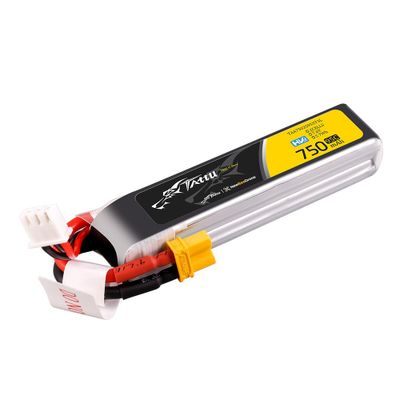 Tattu 750mAh 2S 95C 7,6V(HV) Long LiPo-batteri – XT30U-F kontakt – FPV Classic