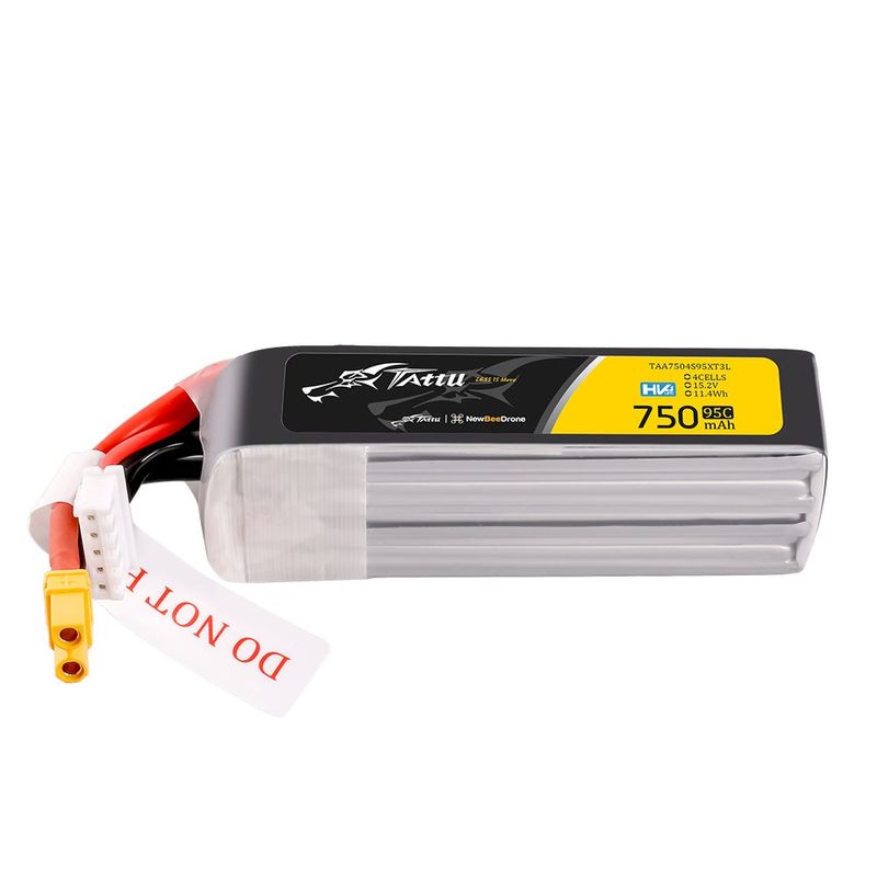 Tattu 750mAh 4S 95C 15,2V(HV) Long LiPo-batteri – XT30U-F kontakt – FPV Classic