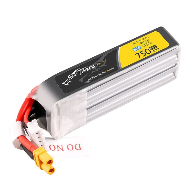 Tattu 750mAh 4S 95C 15,2V(HV) Long LiPo-batteri – XT30U-F kontakt – FPV Classic