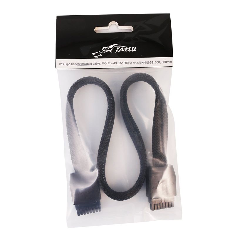 Tattu 12S LiPo-batteri balans kabel: MOLEX-430251600 to MOLEX-430251600,500mm