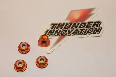 Låsmutter m Fläns 4mm Aluminium 4 st.