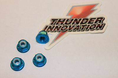Låsmutter m Fläns 4mm Aluminium 4 st.
