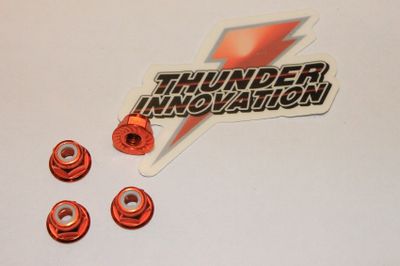 Låsmutter m Fläns 4mm Aluminium 4 st.