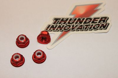 Låsmutter m Fläns 4mm Aluminium 4 st.