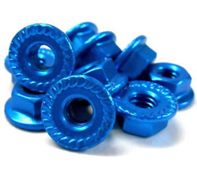 Låsmutter m Fläns 3mm Aluminium 8 st.