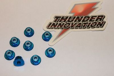 Låsmutter m Fläns 3mm Aluminium 8 st.