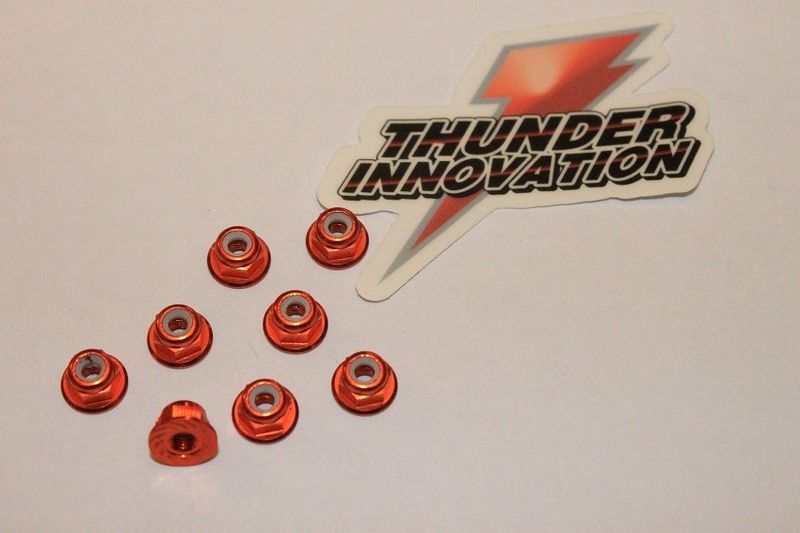 Låsmutter m Fläns 3mm Aluminium 8 st.