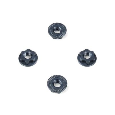 Wheel Nuts (7mm, serrated, gun metal ano, M4, 4pcs) EB410