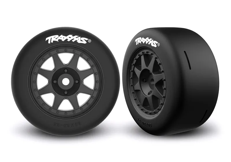 Däck & Fälg Speed Slicks Hard / Mini Rally / Mini Slash Svart Fram 2st