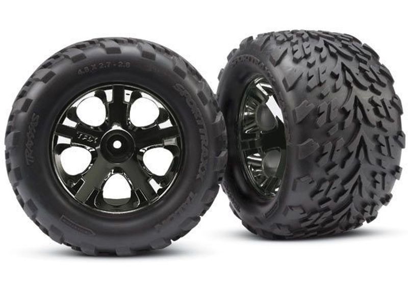 TRX3669A Däck & Fälg Talon/All-Star Svart Krom 2.8" Fram