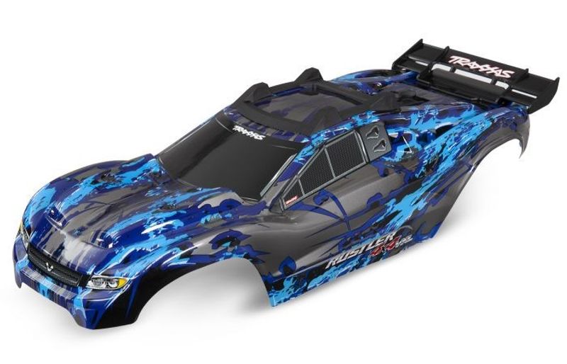 TRX6717X Kaross Rustler 4x4 Silver/Blå