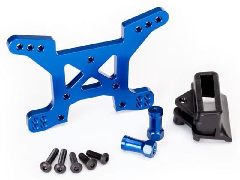TRX6739X Stötdämpartorn Fram Alu Blå Traxxas Rustler 4x4