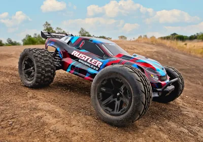 Traxxas Rustler 1/10 2WD BL 3S Stadium Truck RTR Röd