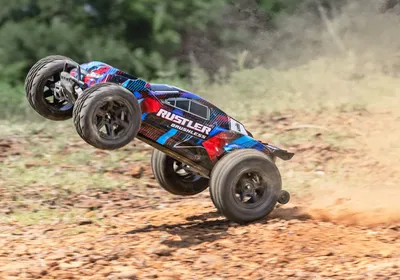 Traxxas Rustler 1/10 2WD BL 3S Stadium Truck RTR Röd