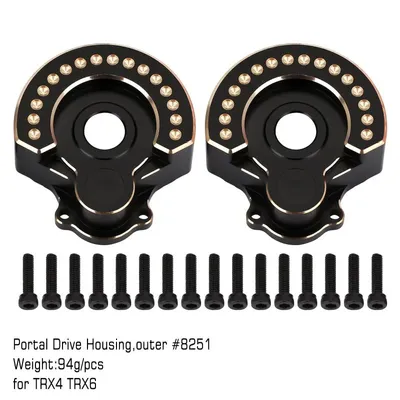 INJORA 94g/pcs Black Brass Counterweight Outer Portal Drive Housing #8251 för TRX-4 och TRX-6