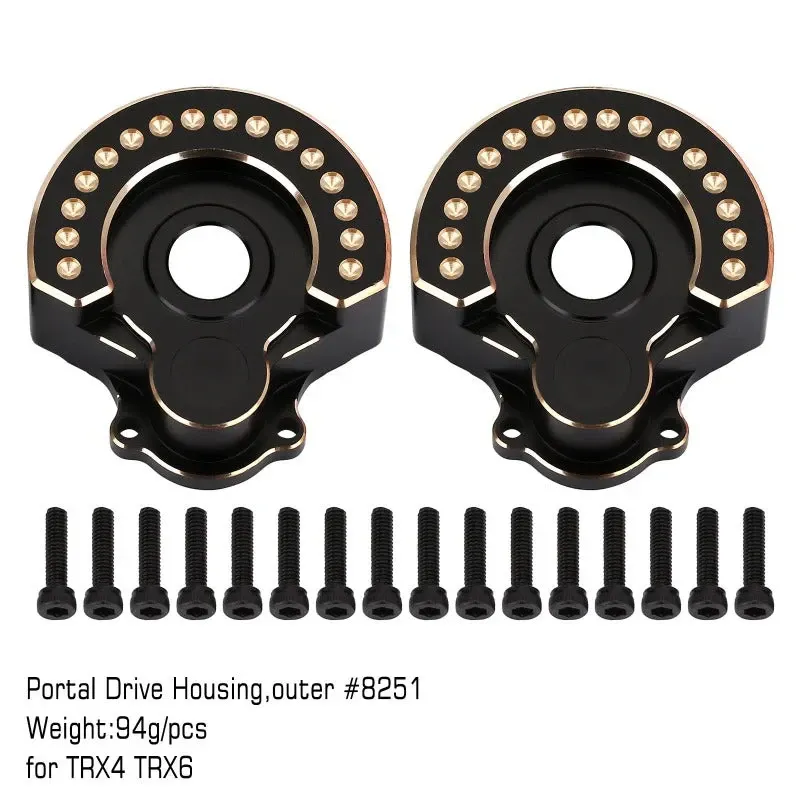 INJORA 94g/pcs Black Brass Counterweight Outer Portal Drive Housing #8251 för TRX-4 och TRX-6