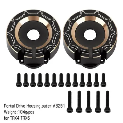 INJORA 104g/pcs Black Brass Counterweight Outer Portal Drive Housing för TRX-4 och TRX-6